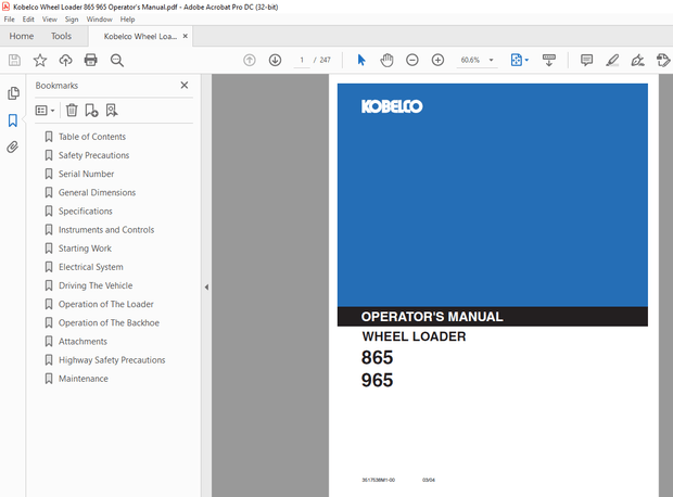 Kobelco Machine Full Series Operator Manuals PDF 2.71 GB – DOWNLOAD