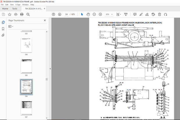 Tadano Crane TM-ZE260 41008401103A FRAME/STANDARD Parts Manual - PDF DOWNLOAD