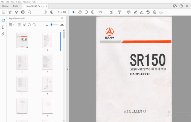 Sany SR150 Parts Manual – PDF DOWNLOAD