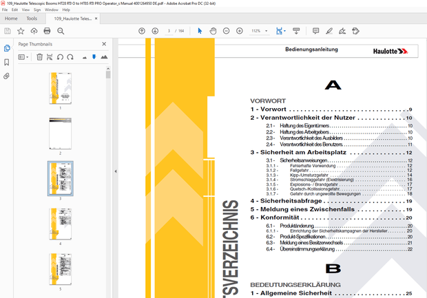 Haulotte Forklift HT28 RTJ O – HT28 RTJ O SW Bedienungsanleitung –  PDF DOWNLOAD
