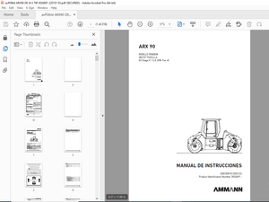 AMMANN ARX 90 RODILLO TÁNDEM MANUAL DE INSTRUCCIONES (3026691) PDF