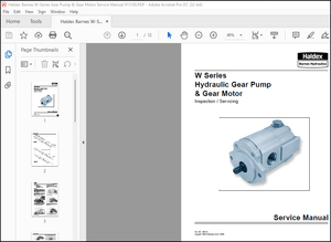 Haldex Barnes W-Series Gear Pump &amp; Gear Motor Service Manual 915100 – PDF DOWNLOAD