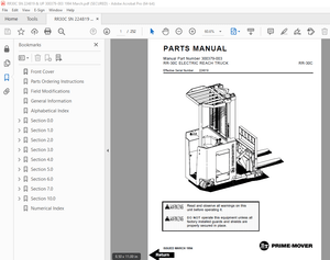BT Prime Mover RR-30C Electric Reach Truck Parts Manual - PDF DOWNLOAD