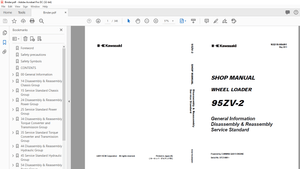 Kawasaki WHEEL LOADER 95ZV-2 SHOP MANUAL 93215-00491 - PDF DOWNLOAD