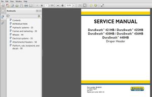 New Holland Duraswath 421HB 425HB 430HB 436HB 440HB Draper Header Service Repair Manual (48106362) –