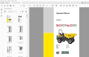 WACKER NEUSON 5001/6001 DUMPERS OPERTOR’S MANUAL 1000190334 – PDF DOWNLOAD