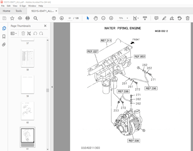 Kawasaki Isuzu 6WG1 Engine Parts Manual 93315-00471 – PDF DOWNLOAD