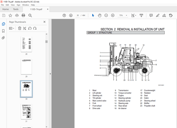 Hyundai 110/130/160D-7A Diesel Forklifts Trucks Service Manual 2023 – PDF DOWNLOAD