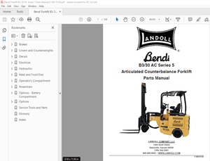 Bendi Landoll B330 AC Series 5 Articulated Counterbalance Forklift Parts Manual – PDF DOWNLOAD