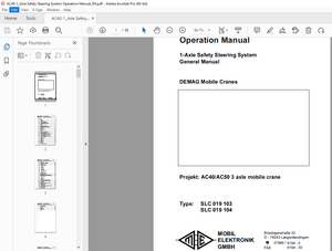 Terex Demag AC40  AC50 3-Axle Mobile Crane Operation Manual