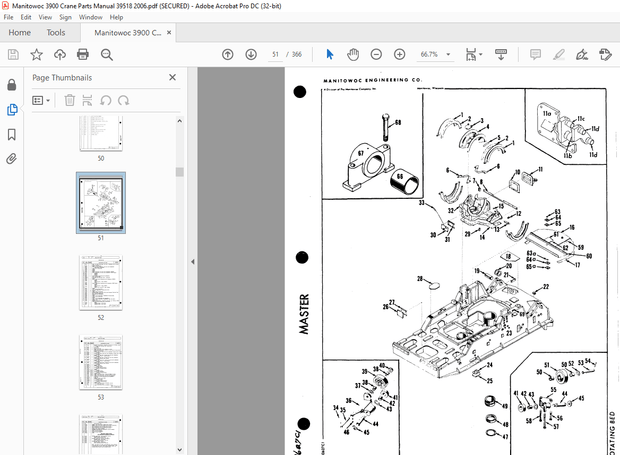 Manitowoc Traditional Crane 3900 Parts Manual SN 39518 PDF