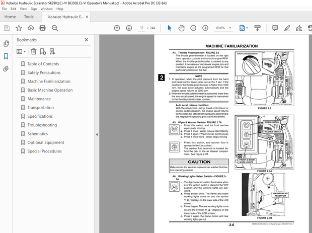 Kobelco SK290(LC)-VI SK330(LC)-VI Hydraulic Excavator Operator’s Manual – PDF DOWNLOAD