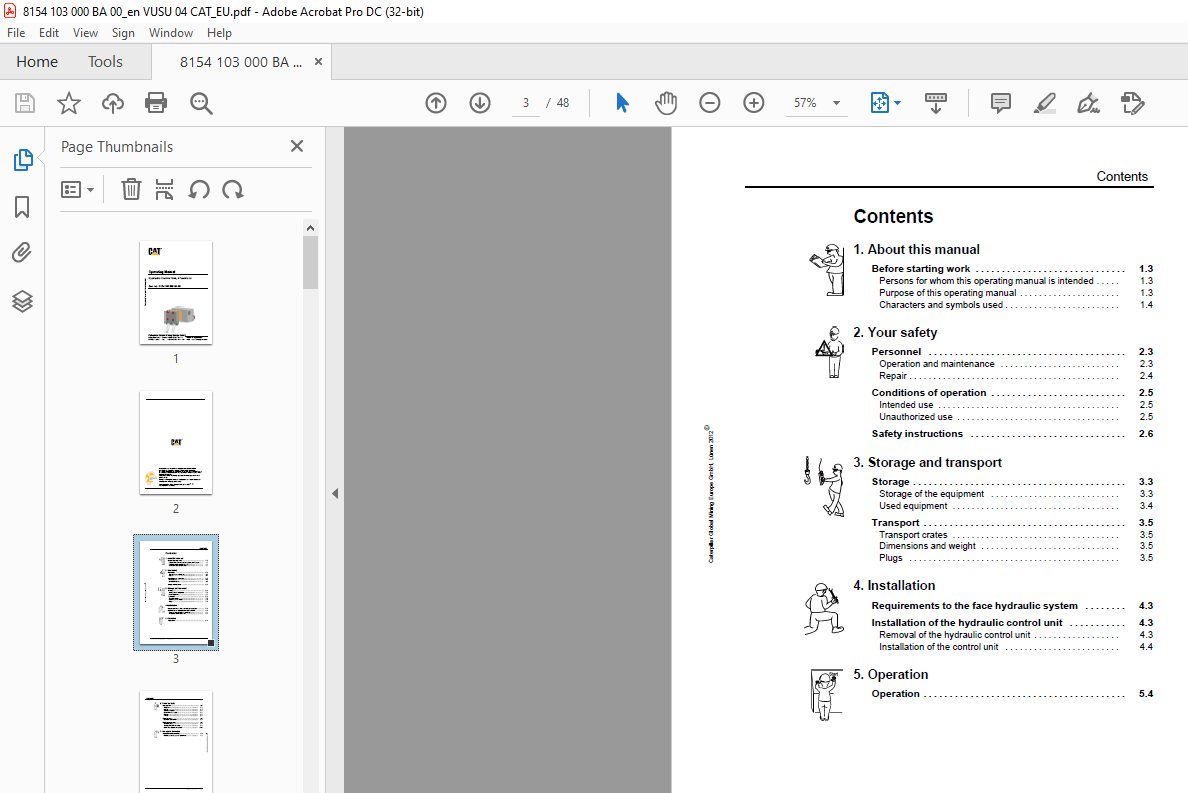 Cat Hydraulic Control Unit, 4 functions Operating Manual - PDF DOWNLOAD