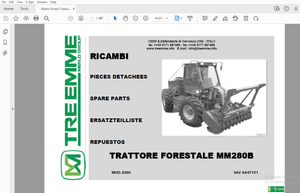 Merlo Forest Tractor MM280B Parts Manual SAV A847101 – PDF DOWNLOAD