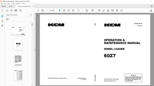 KCM 62Z7 Wheel Loader(Operation &amp; Maintenance Manual) DEUTZ TCD36 Engine Parts Manual - PDF 