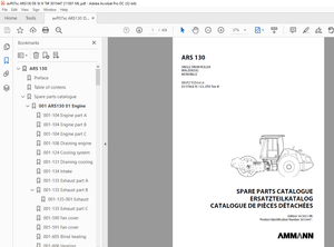 Ammann ARS 130 Single Drum Roller Parts Catalogue Manual 3015447 - PDF