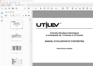 UTILEV 1.5 à 3.5 tonnes Chariots élévateurs thermiques MANUEL D’UTILISATION PDF