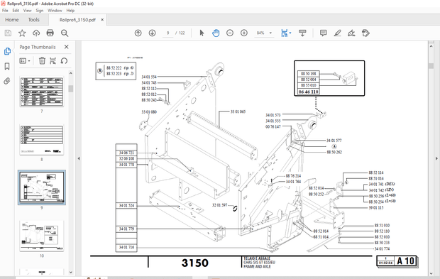 Pottinger Tractor ROLLPROFI 3150 ROLLPROFI 3150 L Spare Parts Manual – PDF DOWNLOAD