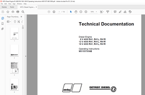 MTU Diesel Engine 8 V 4000 R41 R41L R41R 12 V 4000 R41 R41L  Operating Instruction Manual PDF 