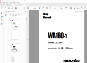 Komatsu WA180-1 Wheel Loader Service Repair Workshop Manual - PDF DOWNLOAD