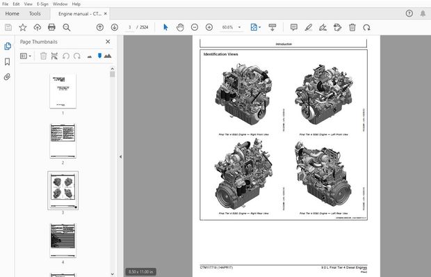 John Deere 9.0 L OEM Diesel Engines Final Tier 4/Stage IV Platform Component Technical Manual – PDF 