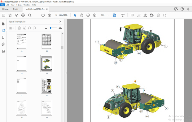 AMMANN ARS 220 TAHAČOVÝ VÁLEC DÍLENSKÁ PŘÍRUČKA 3001218 - PDF