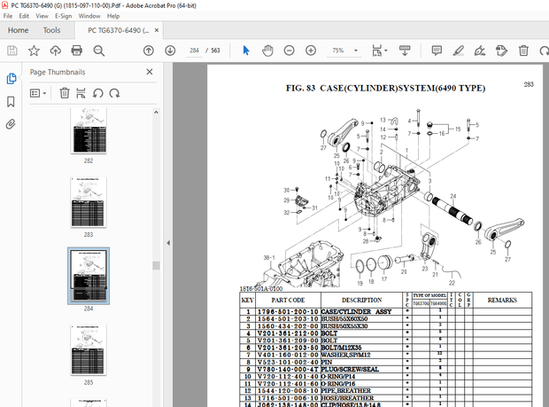 Iseki TG6370G TG6490G Tractor Parts Manual (1815-097-110-00) - PDF DOWNLOAD