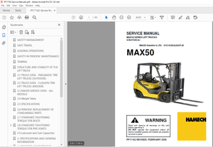 Crown Forklift MAX50 Series Lift Trucks Service Manual – PDF DOWNLOAD