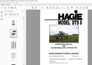 Hagie Hi-Tractor DTS 8 Sprayer Operator’s Manual 493349 – PDF DOWNLOAD