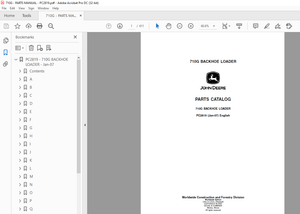 John Deere 710J BACKHOE LOADERS PARTS MANUAL PC10007 - PDF DOWNLOAD