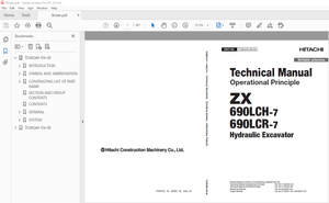 Hitachi ZX 690LCH-7 690LCR-7 Hydraulic Excavator Operational Technical Manual PNTTJBQ40  -  PDF