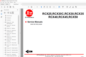 BT Prime-Mover Forklift ELECTRIC STAND-UP RIDER TRUCK SERVICE MANUAL –  PDF DOWNLOAD