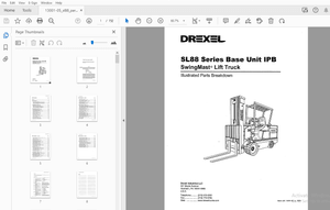 Drexel SL88 Series Base Unit IPB SwingMast Lift Truck Parts Manual 13001-05 – PDF DOWNLOAD