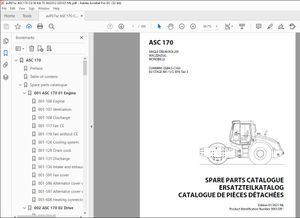 Ammann ASC 170 Single Drum Roller Parts Manual 3001339 PDF
