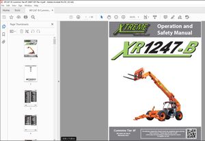 Xtreme XR1247-B Cummins Tier 4F Operation &amp; Safety Manual 24987-001 PDF