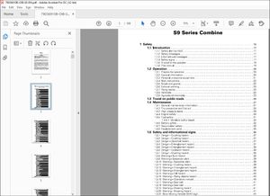 Gleaner S9 Series Combine with AP84-4 &amp; AP98-4 engines S96 S97 S98 Service Manual 79036910B – PDF 