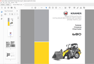 KRAMER Wheel loader 650 5065 5065L Spare Parts List Manual SN349010001 – PDF DOWNLOAD