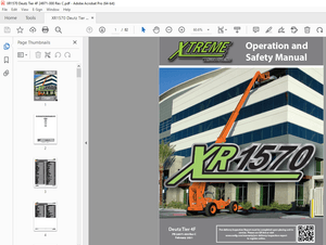 XTREME Telehandler XR1570 Deutz Tier 4F Operation &amp; Safety Manual PDF