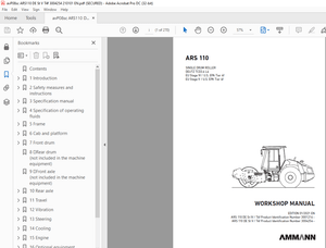 Ammann ARS 110 Single Drum Roller Workshop Manual PDF