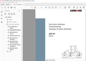Ammann ARX 90 Tandem Roller Deutz Tier 3 Parts Manual 4122033 - PDF