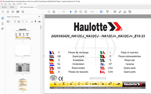 Haulotte Forklift HA12CJ HA32CJ HA12CJ HA32CJ Parts Manual – PDF DOWNLOAD