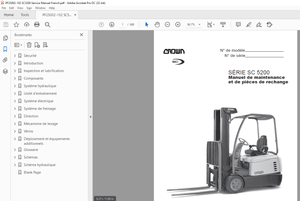 Crown Forklift SÉRIE SC 5200 Manuel de maintenance et de pièces de rechange – PDF DOWNLOAD