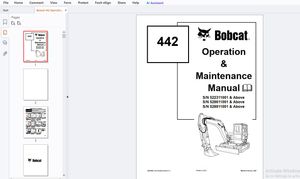 Bobcat 442 Operation &amp; Maintenance Manual 6901800 - PDF DOWNLOAD