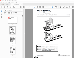 BT Prime-Mover MX-50 RX-50 Electric Low Lift Pallet Truck Parts Manual - PDF DOWNLOAD