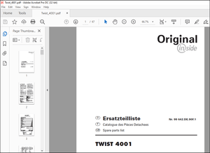 Pottinger Tractor TWIST 4001 Spare parts list Manual – PDF DOWNLOAD