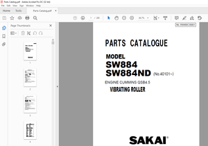 Sakai Vibrating Roller SW884 SW884ND ENGINE CUMMINS QSB4.5 PARTS MANUAL – PDF DOWNLOAD