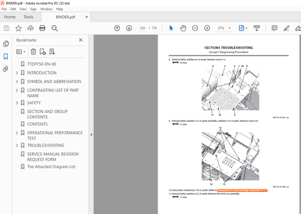 Hitachi ZX 250LC-7 250LCN-7 Hydraulic Excavator Troubleshooting Technical Manual PNTODFY50 - PDF DOW