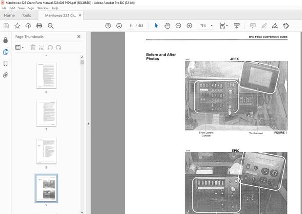 Manitowoc Traditional Crane 222 Parts Manual SN 2224006 – PDF DOWNLOAD
