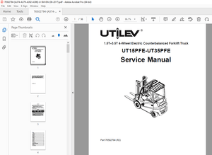 UTILEV UT15PFE UT35PFE 1.5T-3.5T 4-Wheel Electric Forklift Truck Service Manual PDF