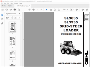 Gehl SL3635 SL3935 Skid Steer Loader Operator’s Manual 908268 – PDF DOWNLOAD